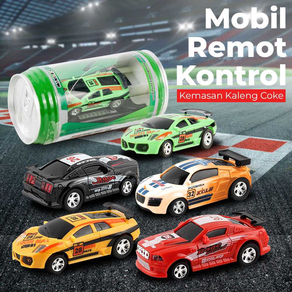 Mobil Remote Control RC Car Mini Pocket Race Car Kemasan Kaleng Unik Mainan Mobil Balap Remot Kontro