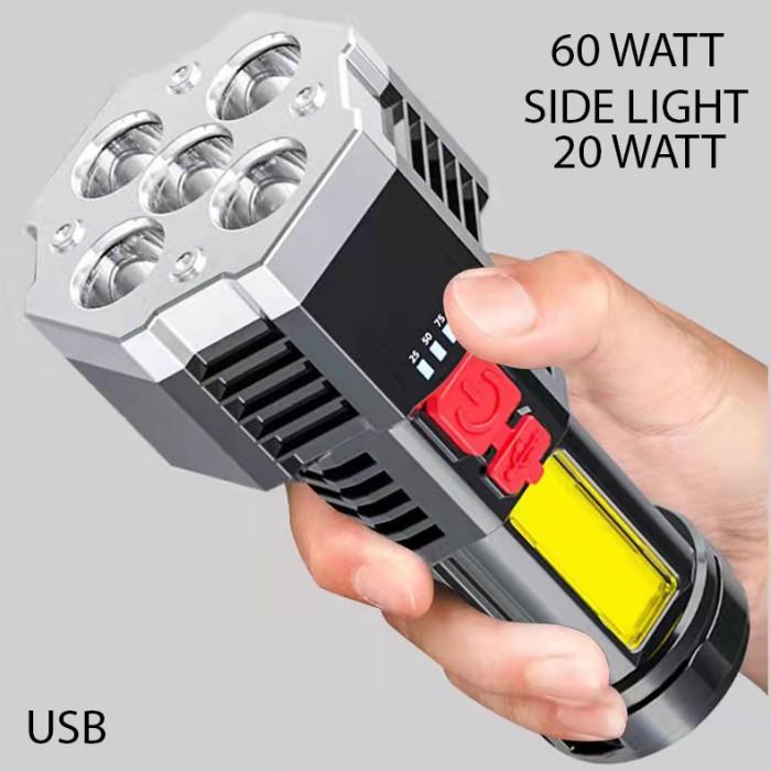 SENTER LED 5 MATA 60W + 20W SUPER TERANG / SENTER CAS LED - SENTER LED