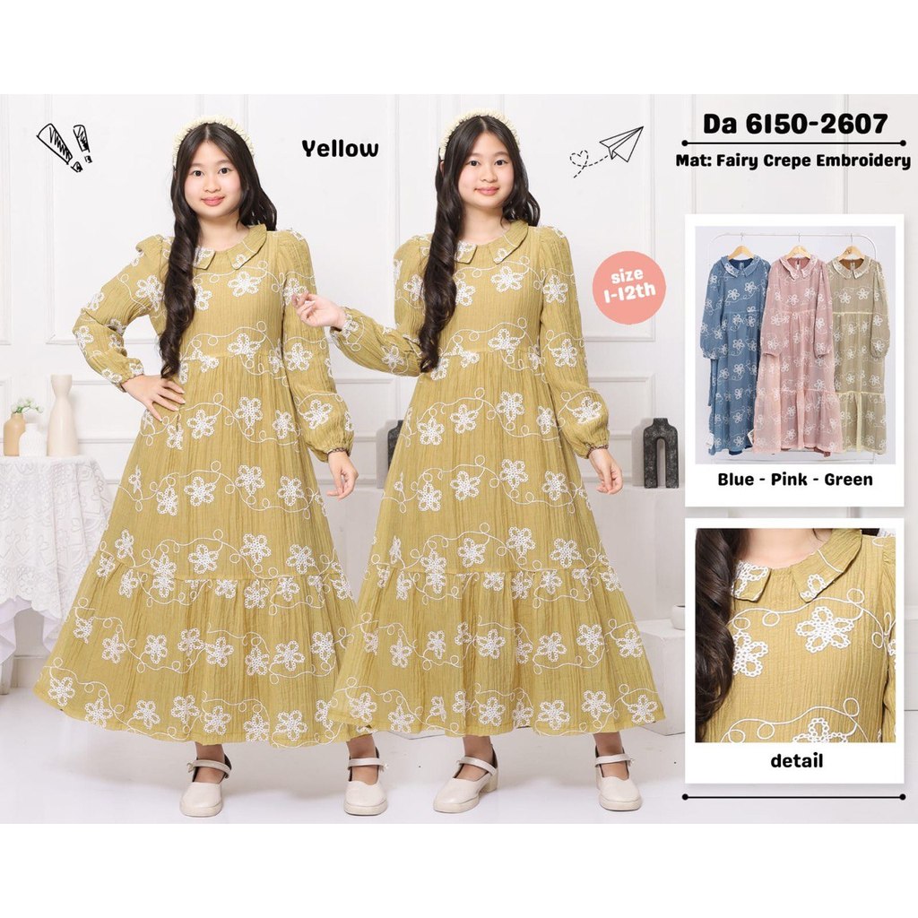 baju pakaian muslim gamis pesta anak perempuan remaja tanggung / gm113
