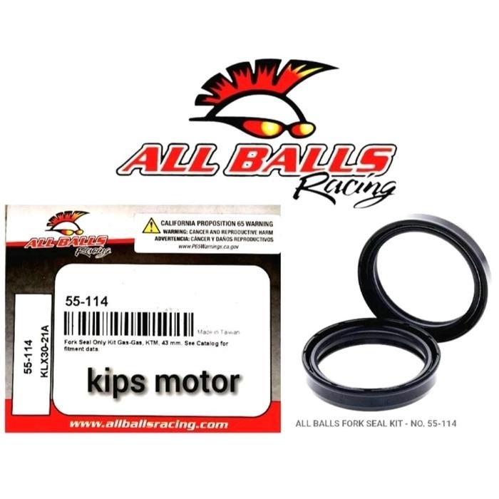 Seal oli shock depan usd KTM 85 125 200 Ukuran 43 mm sepasang kiri kanan All Balls 55-114