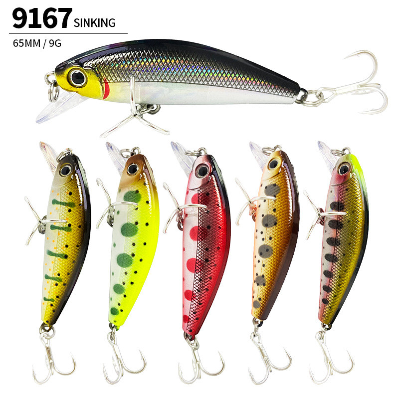 seesii Umpan tiruan minnow tenggelam mikro 65mm 9g umpan keras plastik umpan simulasi 9167