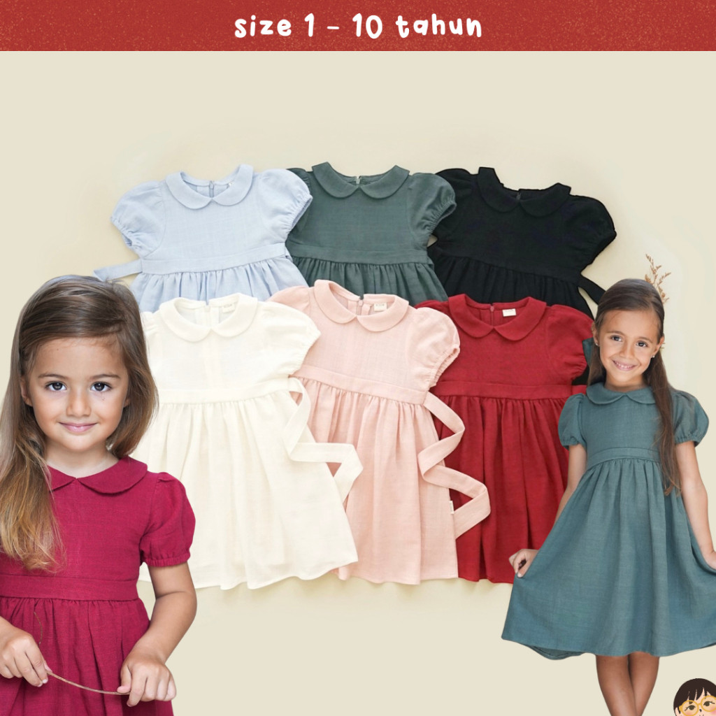 Monami Raline Dress Anak Perempuan Polos