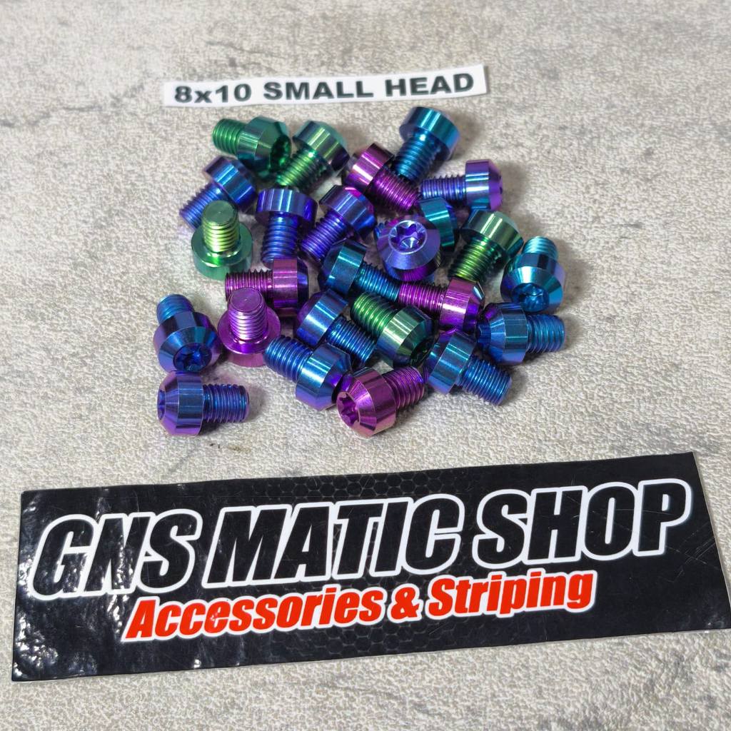 Baut Probolt Titan M8x10 Small Head Drat 12 Panjang 1Cm/ baut titan m8x10 smallhead drat12 panjang1c