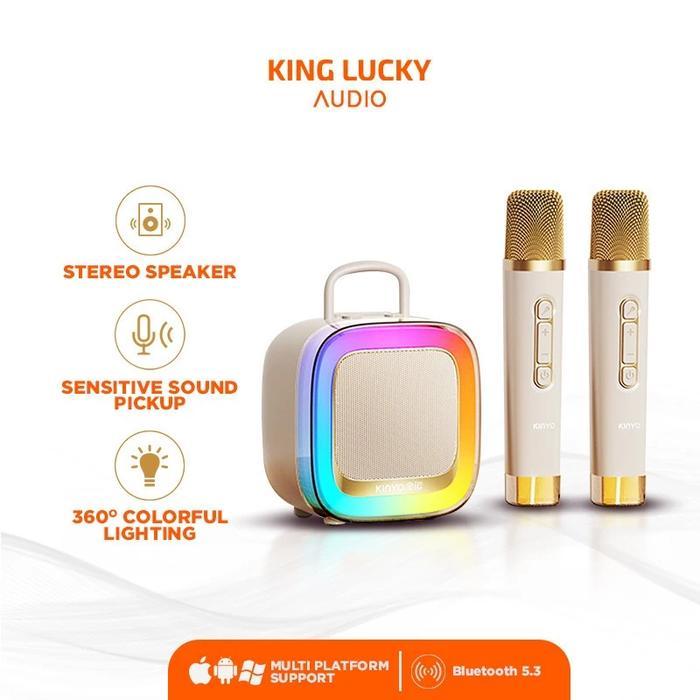 (Acome Audio) KINGLUCKY K88 Speaker Bluetooth Mini Portable 2MIC Speaker Karaoke | Microphone Karaok
