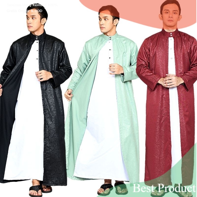 Jubah Luaran Premium Toyobo Gamis 2 IN 1 Jubah Laki Laki Dewasa Toyobo Premium Remaja- pakaian pria 