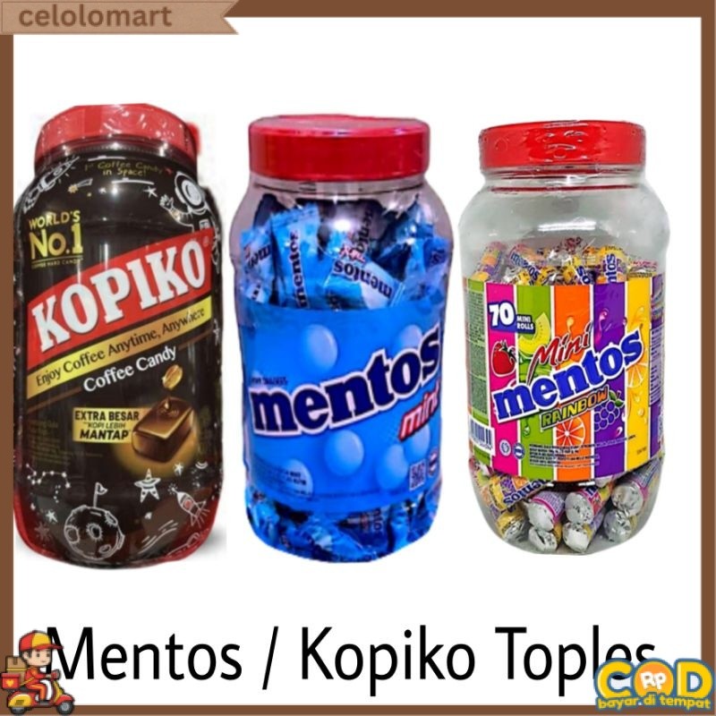SIAP KIRIM Kopiko Mentos Rainbow Mentos mint Toples CLM