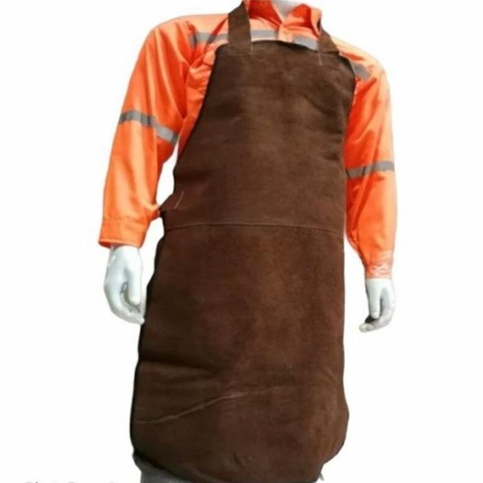 Set Apron safety dada lengan kulit untuk las set apron las kulit - Apron Dada