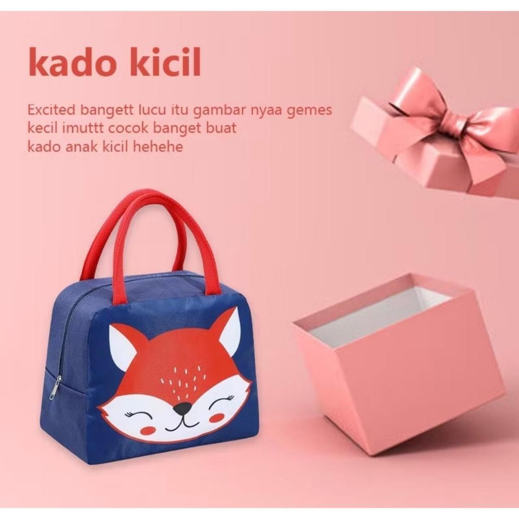 Tas Bekal Makanan Karakter Tas Tempat Makan Pendingin Portabel Lunch Bag Tas Bontot Anak Sekolah
