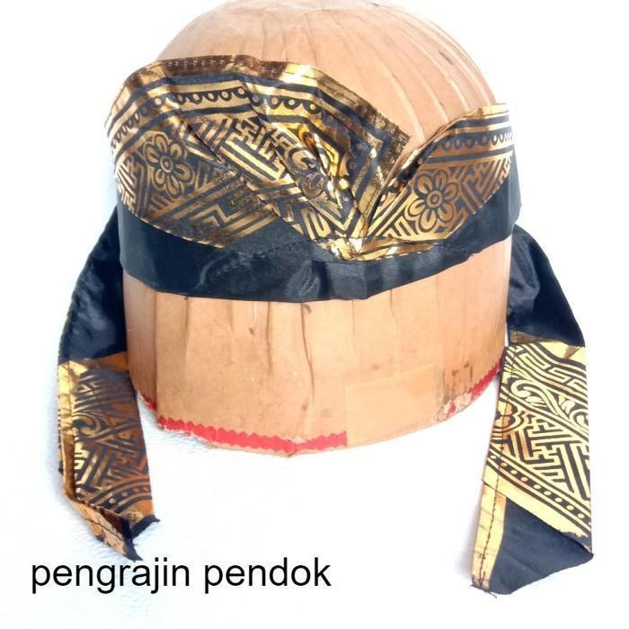 Udeng Ikat Kepala Hitam Kombinasi Batik BM