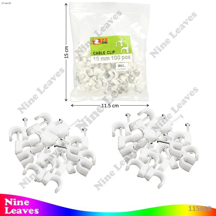 [Grosir 100 Pcs] Klem Kabel 10 mm ZZ One Cable Clip Cable Clip Klem Kabel Listrik / Klem Paku Beton 