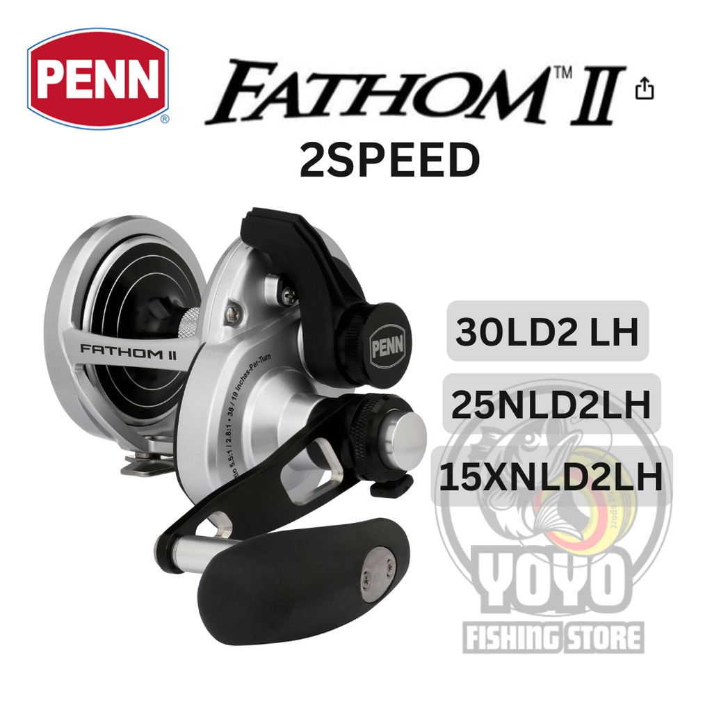 Reel  Overhead ( OH) Pancing PENN Fathom II Lever Drag Handle Kiri Overhead Jigging Metal Body