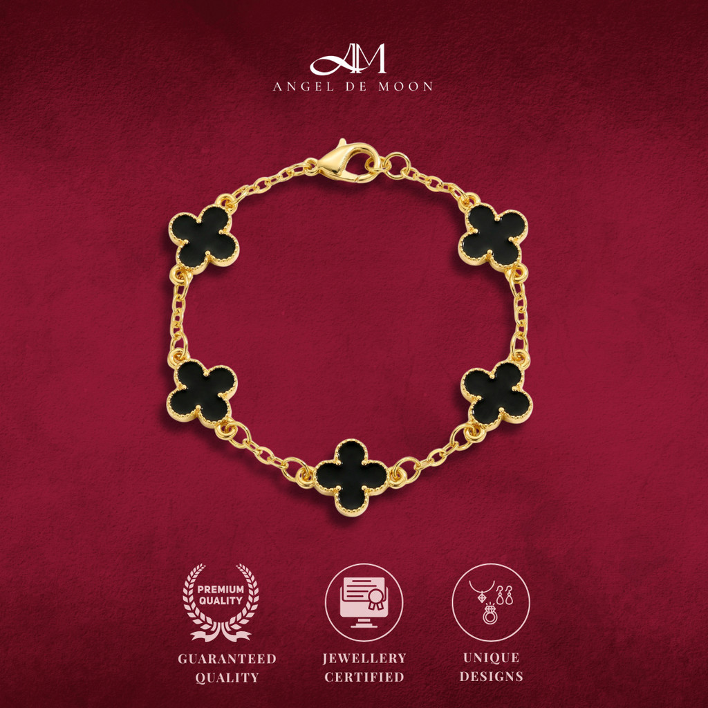 Gelang Alhambra Vintage 5 Motif – Gelang Wanita Elegan & Mewah, Perhiasan Fashion Premium