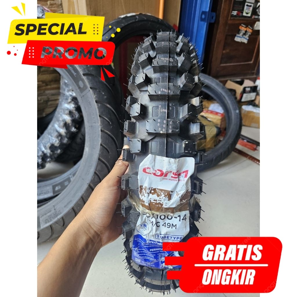 Ban Motor Trail Matic Corsa MT Cross 90/100-14 Tubeless Belakang Honda Beat
