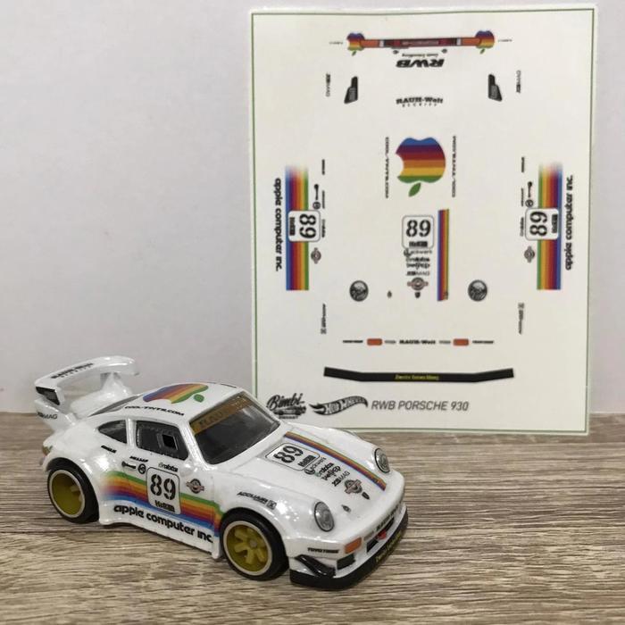 Decal RWB Porsche 930 apple custom diecast hotwheels
