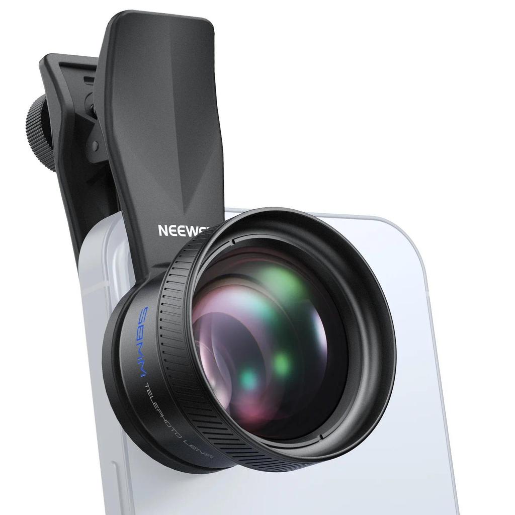 NEEWER LS-71 58mm Telephoto Lens with 2x Zoom & 17mm Threaded Clip for Smartphone Portrait Photograp