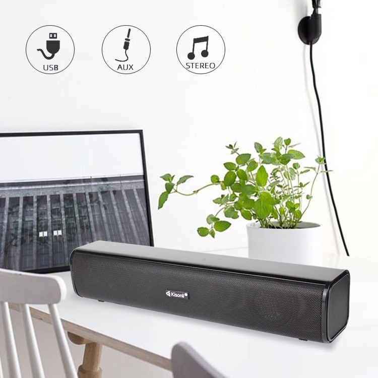 Speaker Gaming I600 Komputer/Laptop Kisonli Design Long Strip With Volume Control - LL