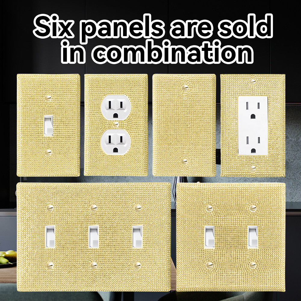 1 wall panel light swit cover, various styles, gold amond, wall panel light swit socket cover, sturd