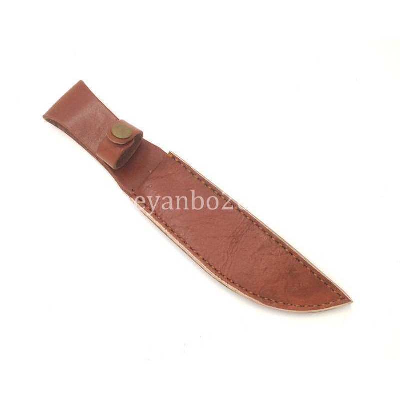 WWII ERA US NAVY PARRIS SHEATH KNIFE KNIFE BROWN LEATHER SCABBARD