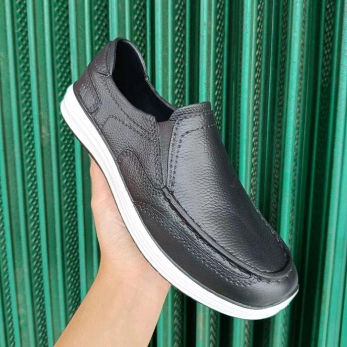 Sandal Sepatu Pria Dewasa 38-43 Sendal Mule Sepatu Pantofel Full Karet Elastis Ringan - hitam, 38_39