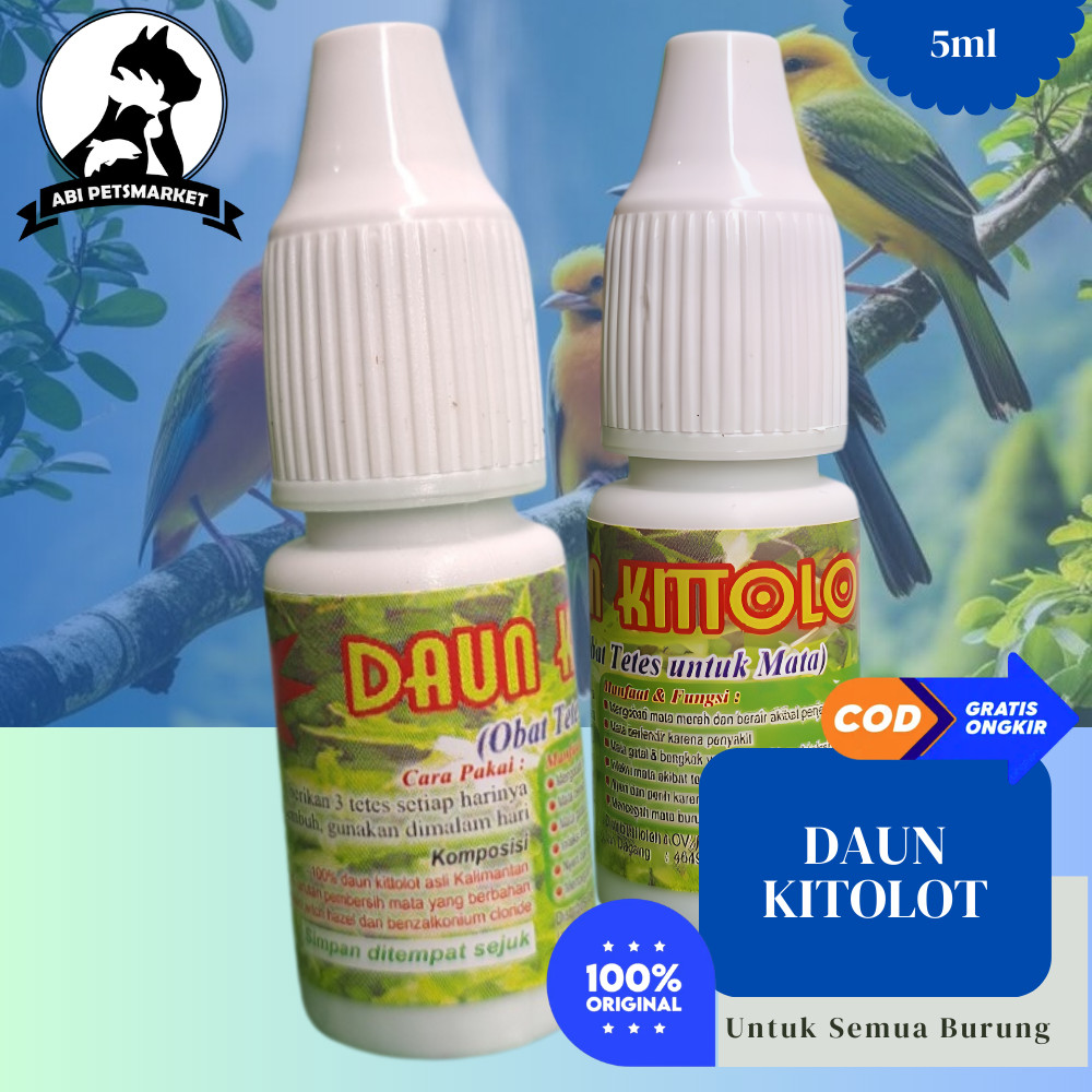 Daun Kitolot Tetes 5ml Obat Burung Sakit mata obat snot katarak lovebird mata snot