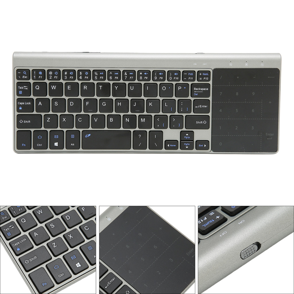 2.4G Wireless Keyboard Toupad 2 in 1 Portable Compact Multi Device Connection for Windows iOS Androi