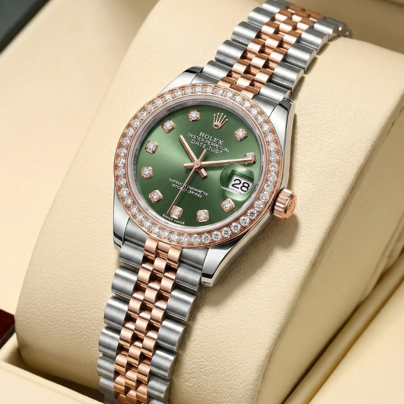 jam tangan rolex Lady Datejust m279381rbr-0007 18K rose gold Diamond Datejust 28mm Ready Stock Autom