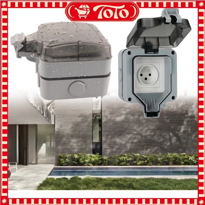 Stop Kontak Waterproof 50V-440V IP66 Anti Air Hujan Debu untuk Luar Ruangan Kolom Listrik