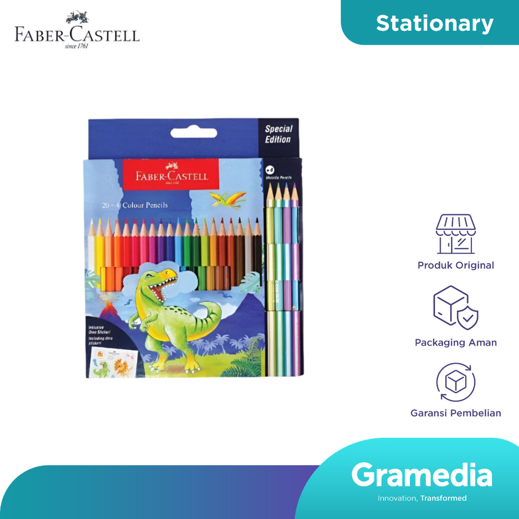 Pensil Warna Faber Castell Dino Set 24