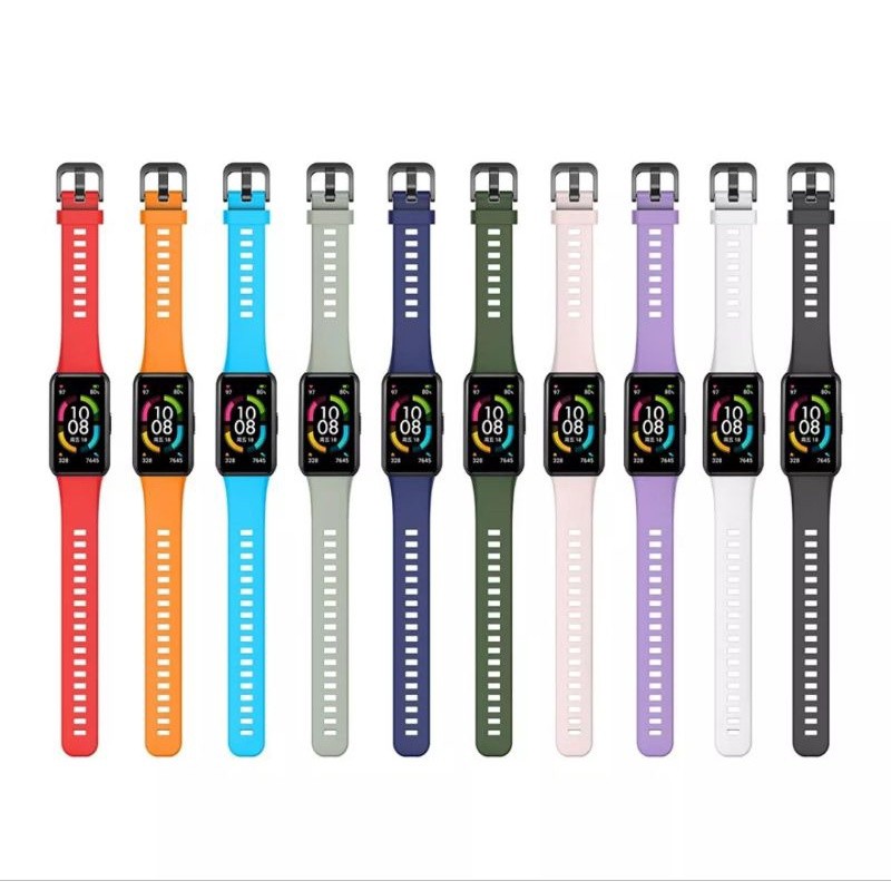 STRAP TALI SILICONE HUAWEI HONOR BAND 6 WRISTBAND SILIKON SILICON RUBBER WRISTBAND TALI JAM HUAWEI B