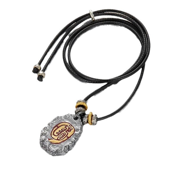 Kalung liontin bergaya Tiongkok, liontin jimat fesyen retro Tiongkok, rantai leher hoodie bergaya