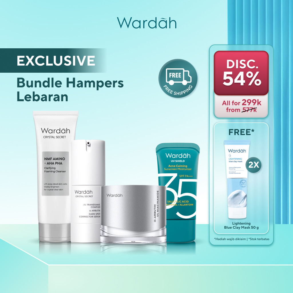 [EXCLUSIVE LEBARAN SKINCARE BUNDLE] Wardah Paket Lebaran Skincare - UV Shield Acne Calming Sunscreen