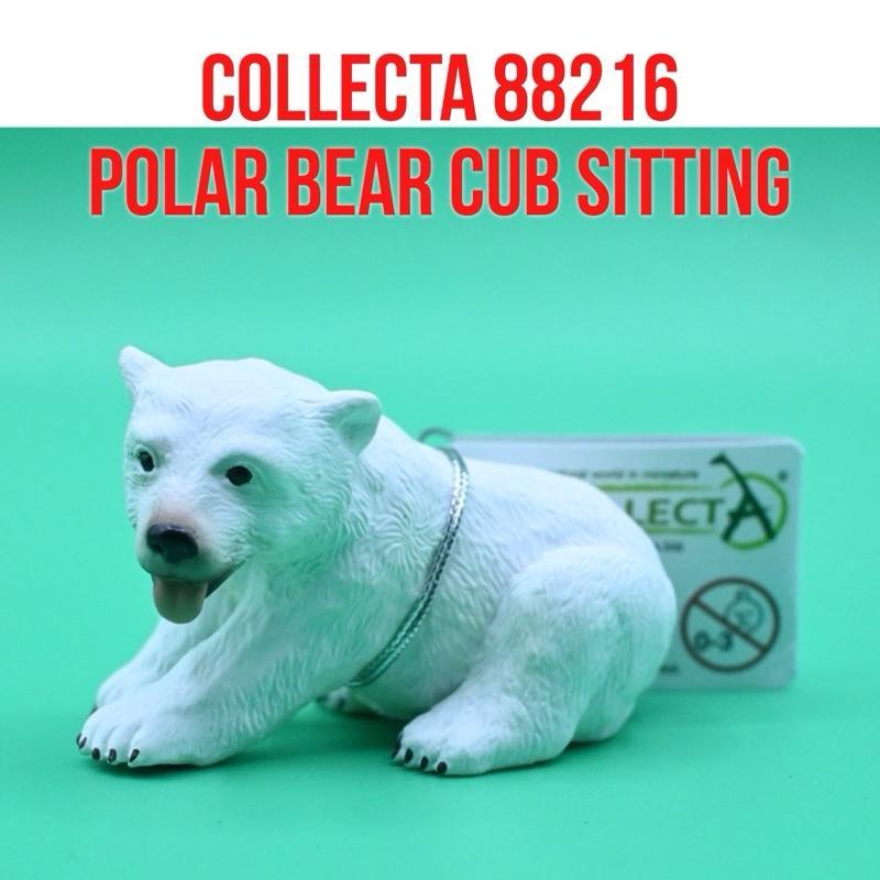 CollectA 88216 Polar Bear Cub Sitting Anak Beruang Kutub Es Ursus Maritimus | Mainan Figure Binatang