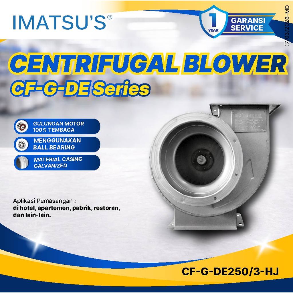 IMATSU'S Centrifugal Fan 2200 Watt Kipas Blower Keong Industri 1 Phase Exhaust Keong 220V