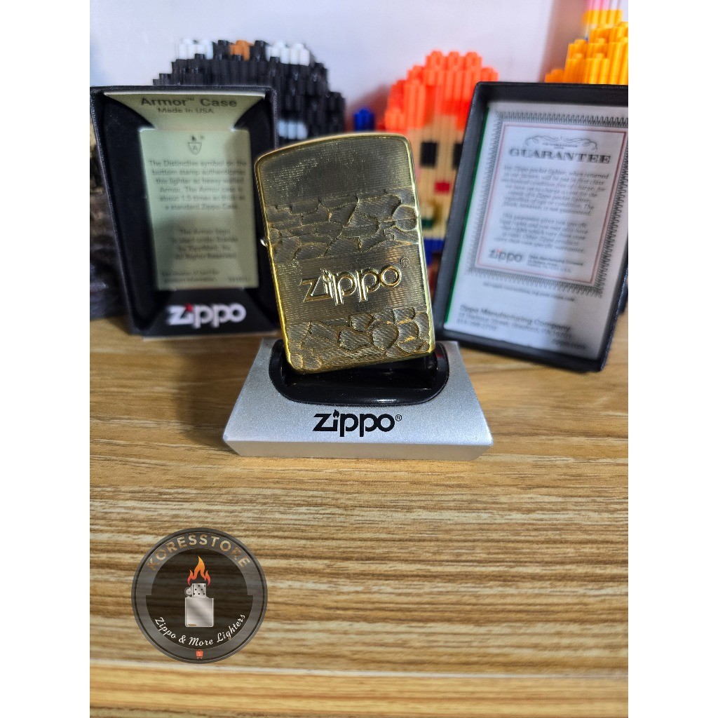 ZIPPO GOLD EDITION LOGO LIMITED EDITION ORIGINAL "Armour Case"