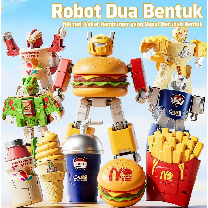 Mainan Robot Transformasi McDonald Burger Kentang Bisa Berubah Jadi Robot Bentuk Makanan Viral TikTo