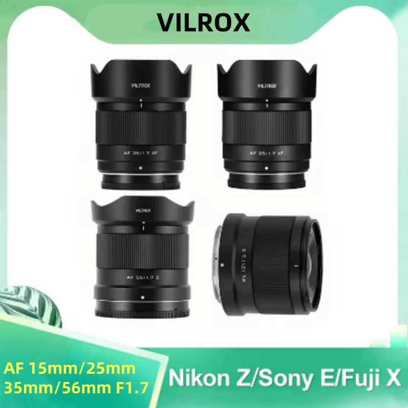 Lensa Kamera Viltrox 15mm 25mm 35mm 56mm F1.7 Seri Air Auto Focus APS-C untuk Kamera Sony E Nikon Z 