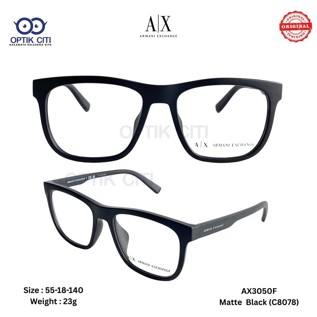 Frame Kacamata Pria Armani Exchange AX 3050 F- Matte Black C 8078 Original