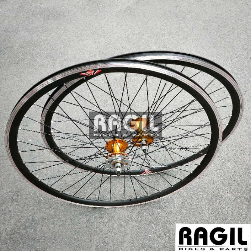 Paling dicari Termurah WHEELSET SEPEDA 700 700C LESPO VELG RIMS RIM DOUBLE WALL LUBANG 36 HOLE 36H H
