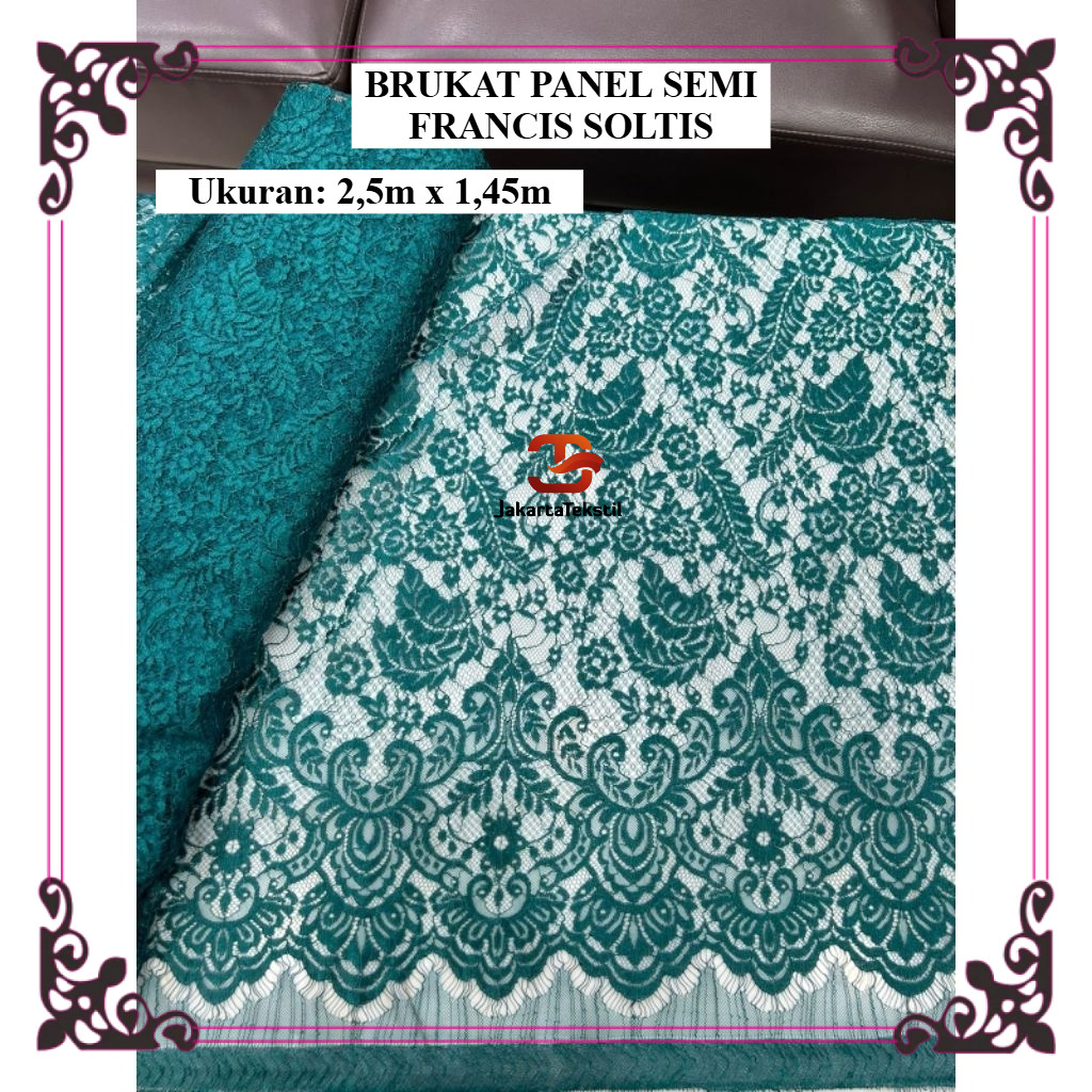 Bakal Kebaya Brokat Semi Prancis Metalik / Lace Panel Semi Francis Metalic / Semi France Lace/Kain B