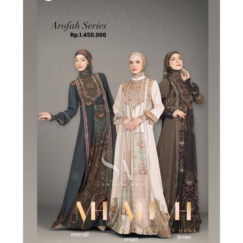 GAMIS SYARI SET SCRAVE AROFAH  NEW Series BY Motifhawa /GAMIS PESTA MUSLIMAH MEWAH PREMIUM KEKINIAN 