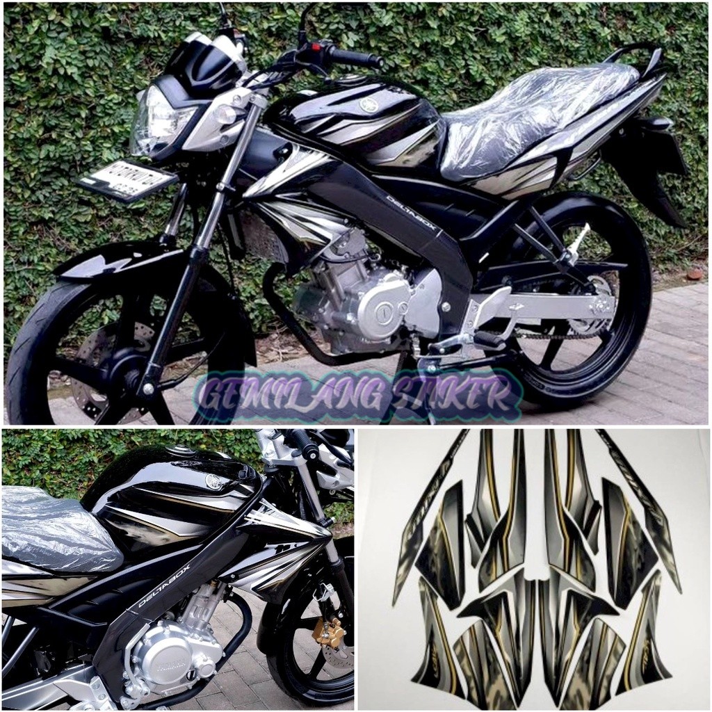 Striping Decal Polet Sticker yamaha vixion 2012 old hitam list body standar berkualitas
