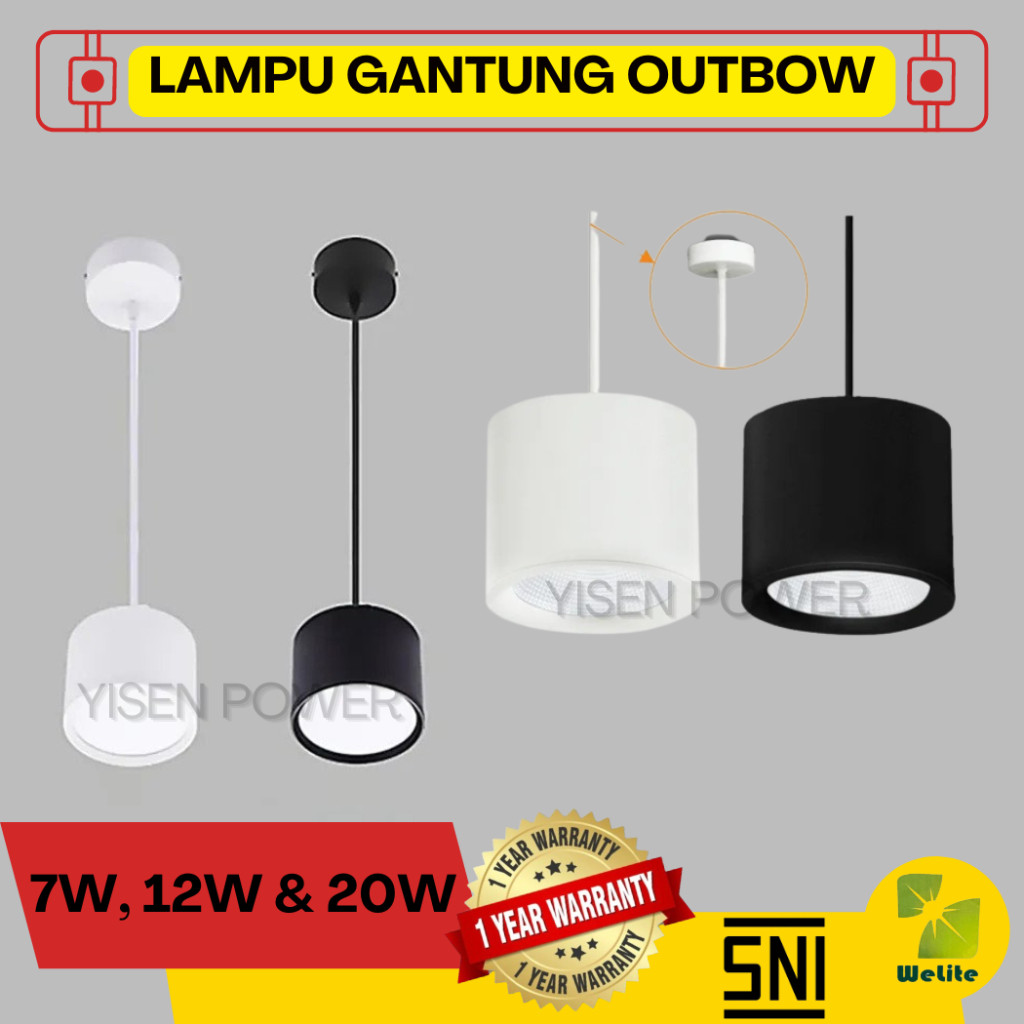 Lampu Downlight Outbow Gantung LED 7W 12W 20W Modern Minimalis