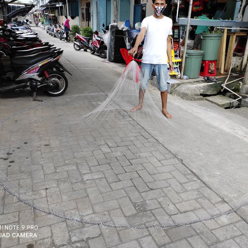 BISAN (COD) Jala lempar 7 feet terbuka full tinggi 2 meter lubang kecil jala udang dan ikan