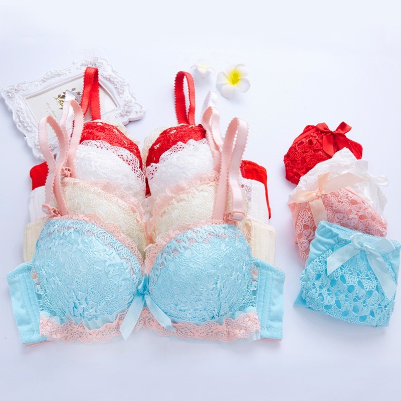 BUPESHOP Set Bra BH + Celana dalam , pakaian dalam cewek wanita remaja bahan import korea KR096 kawa