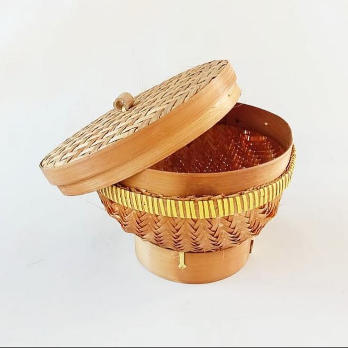 BAKUL NASI + TUTUP POLOS BAMBU