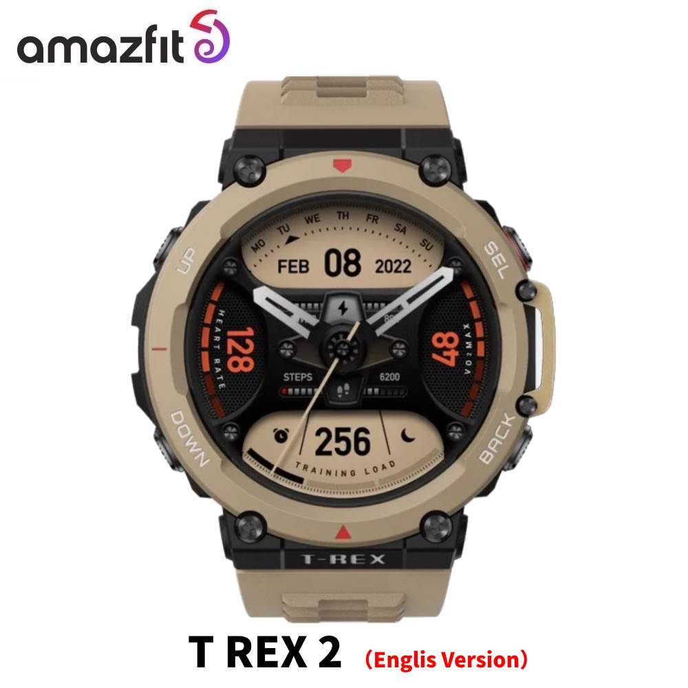 Original Amazfit T Rex 2 English Version Smartwatch 24-day Battery Life 150+Built-in Sports Modes Sm