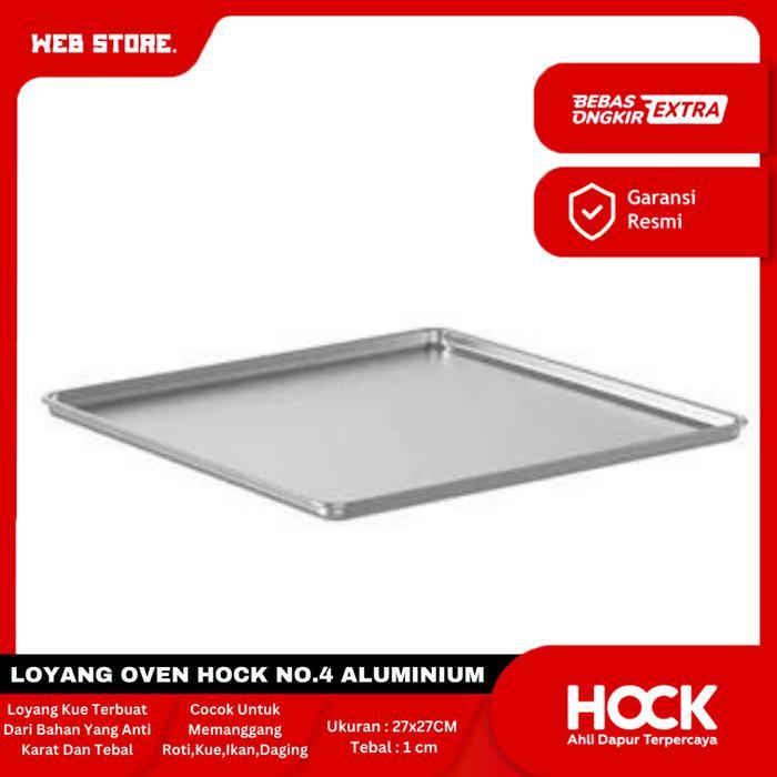 Promo HOCK Loyang Kue Panggangan ORIGINAL Oven Hock Allumunium No 4 28cmx28cm - Loyang Hock No.4, 1