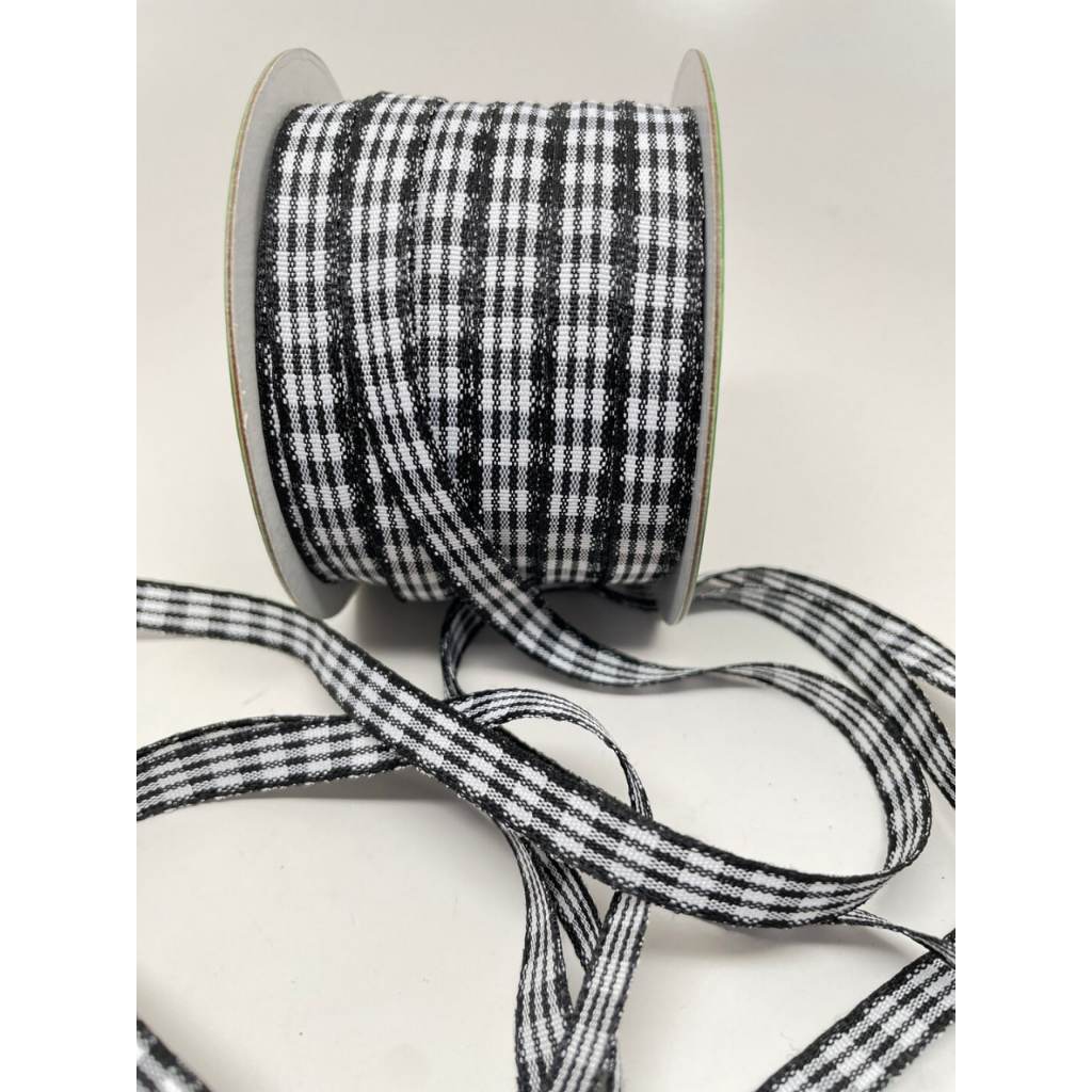 Pita List Bisban Pita List Kotak Bisban List Aksesoris kain bisban kotak hitam putih