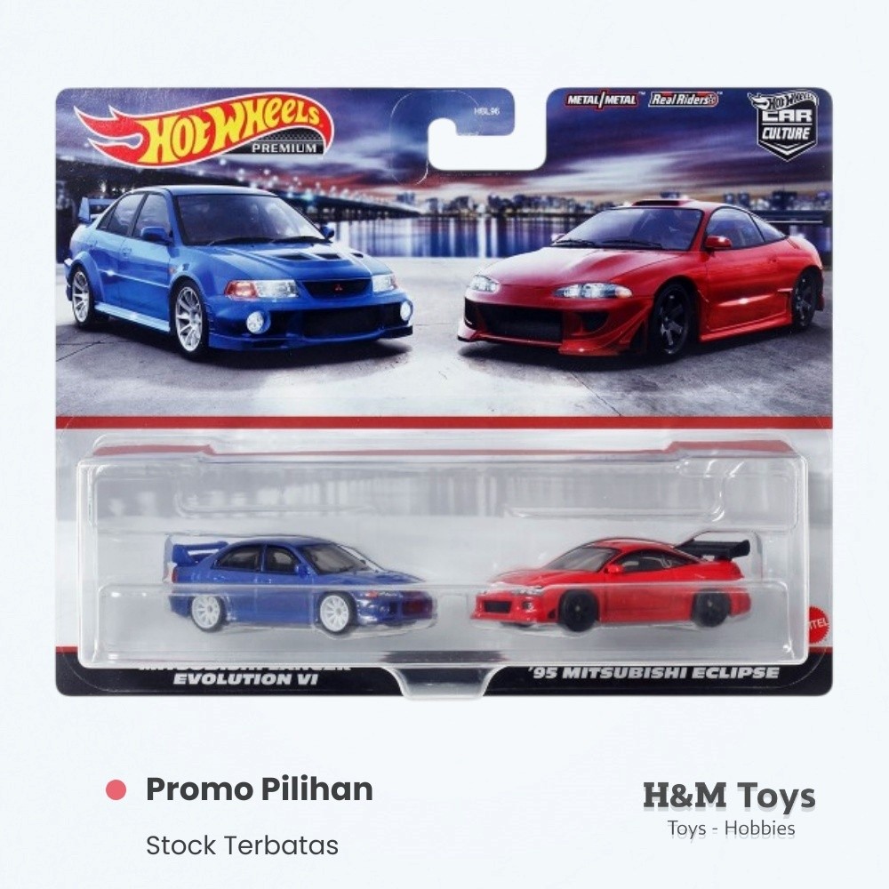 Hot Wheels Premium 2 Pack Mitsubishi Lancer Evo 95 Mitsubishi Eclipse