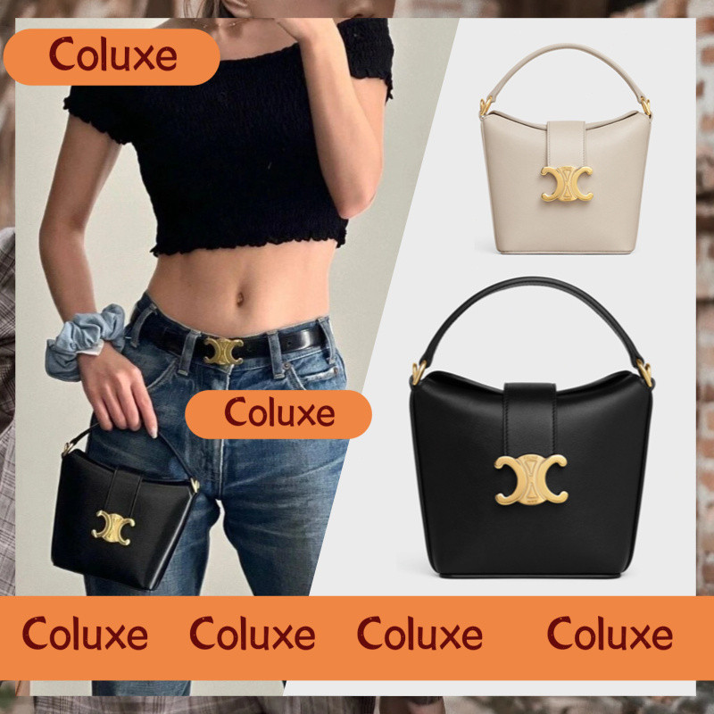 Celine Harga termurah di Shopee Celine Mini Triomphe Bucket Bag IN SMOOTH CALFSKIN